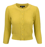 Honey 3/4 Sleeve Cropped Cardigan