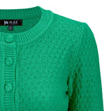 Kelly Green 3/4 Sleeve Cropped Cardigan