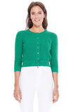 Kelly Green 3/4 Sleeve Cropped Cardigan