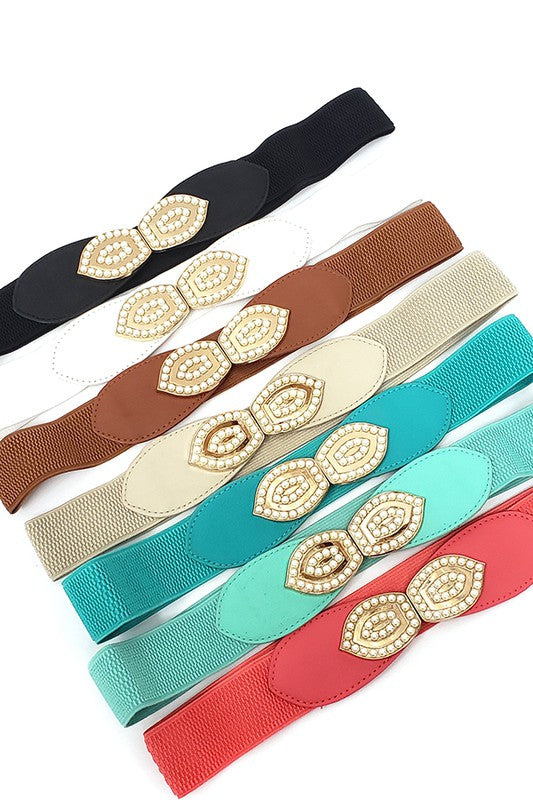 Pearl Elastic Belt -  Brown