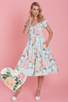Lily Swing Dress in Mint Floral