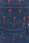 Strawberry Denim Pinafore Dress