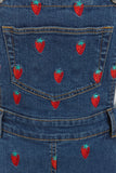 Strawberry Denim Pinafore Dress