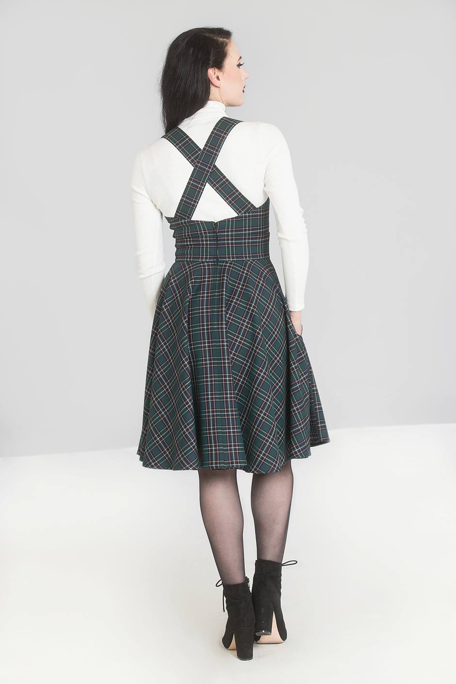 Peebles Pinafore Dress - Green - Preorder for dispatch 3rd of September