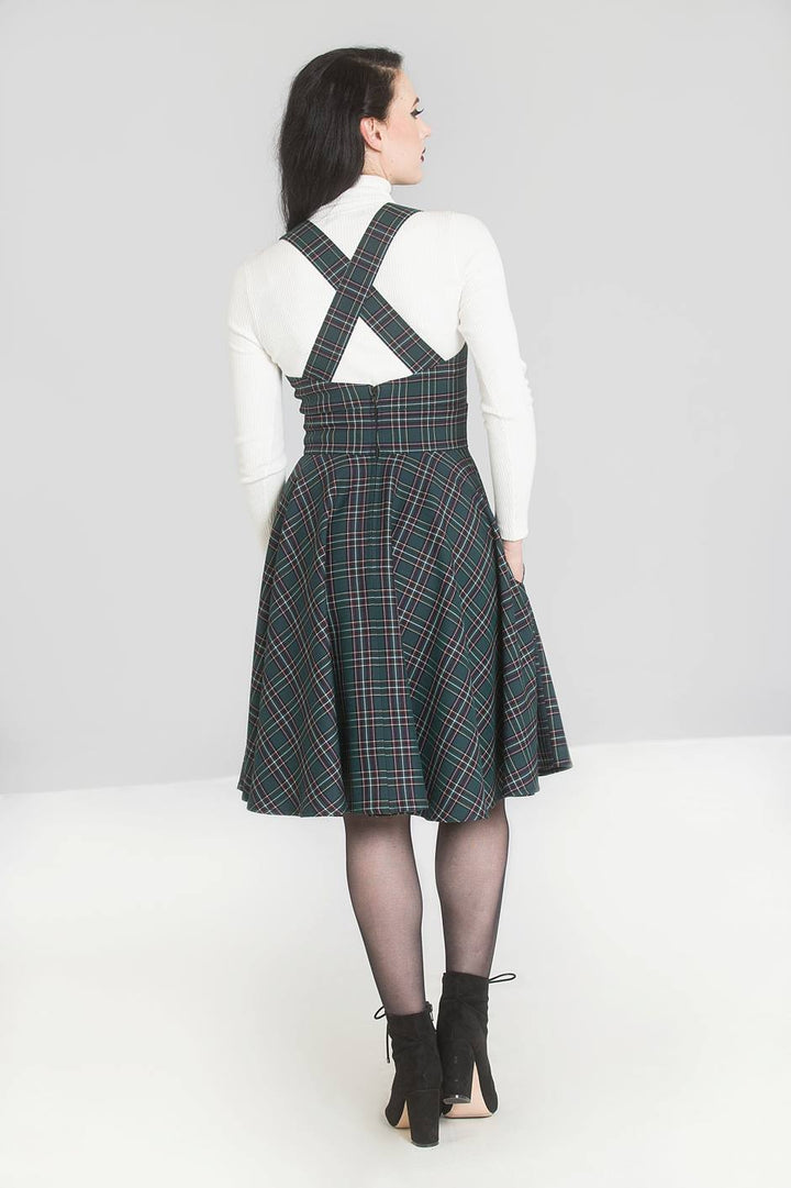 Peebles Pinafore Dress - Green - Preorder for dispatch 3rd of September