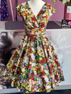 Red and Yellow Floral Greta Dress