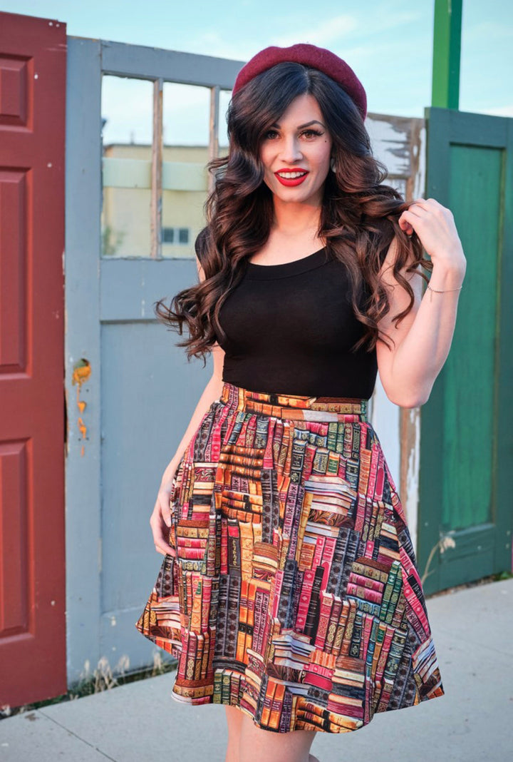 Don't Judge a Book by its Cover A-Line Skirt - Preorder for dispatch 5th August